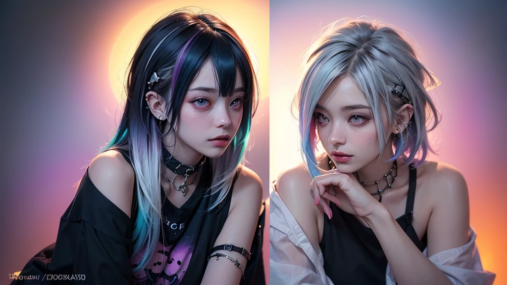 (Punk Girl:1.4), mullet hairstyle, Beautiful eyes with fine symmetry, (Colorful gradient hair:1.5), (Intricate details:1.2), (Highly detailed face and eyes:1.2), No makeup, (dark circles:1.1), midnight aura, urban streets background, posing sitting for a photo, side view, full body photo, (Delicate images), (Raw photo: 1.2), (Photorealistic: 1.6), (Highly detailed), (high resolution), (Best quality), (masterpiece)
