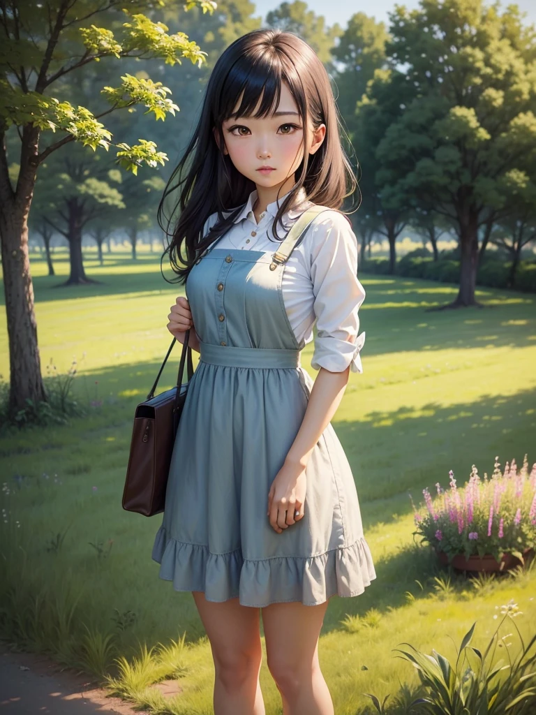 Picturesque countryside, There is a fascinating oil painting depicting Shizuka, A lovely country girl. She is depicted in a beautiful meadow, Surrounded by the tranquil beauty of a rustic farm. Shizuka is wearing a nice outfit., She wears a stunning suspender dress that perfectly captures the essence of the rural lifestyle..

This oil painting is、The vivid colors and detailed brushwork express an idyllic landscape.。. Shizuka&#39;s presence exudes a healthy, innocent charm., Surrounded by blooming flowers and lush greenery. Her outfit, Suspenders and playful design, Young Painting々add new energy.

The overall composition exudes a sense of tranquility and simplicity., Capturing the essence of Shizuka&#39;s countryside and natural beauty as a country girl. This painting is、Immerse the viewer in the peaceful atmosphere of a rural landscape。, Appreciate both the artist&#39;s technique and Shizuka&#39;s timeless charm.