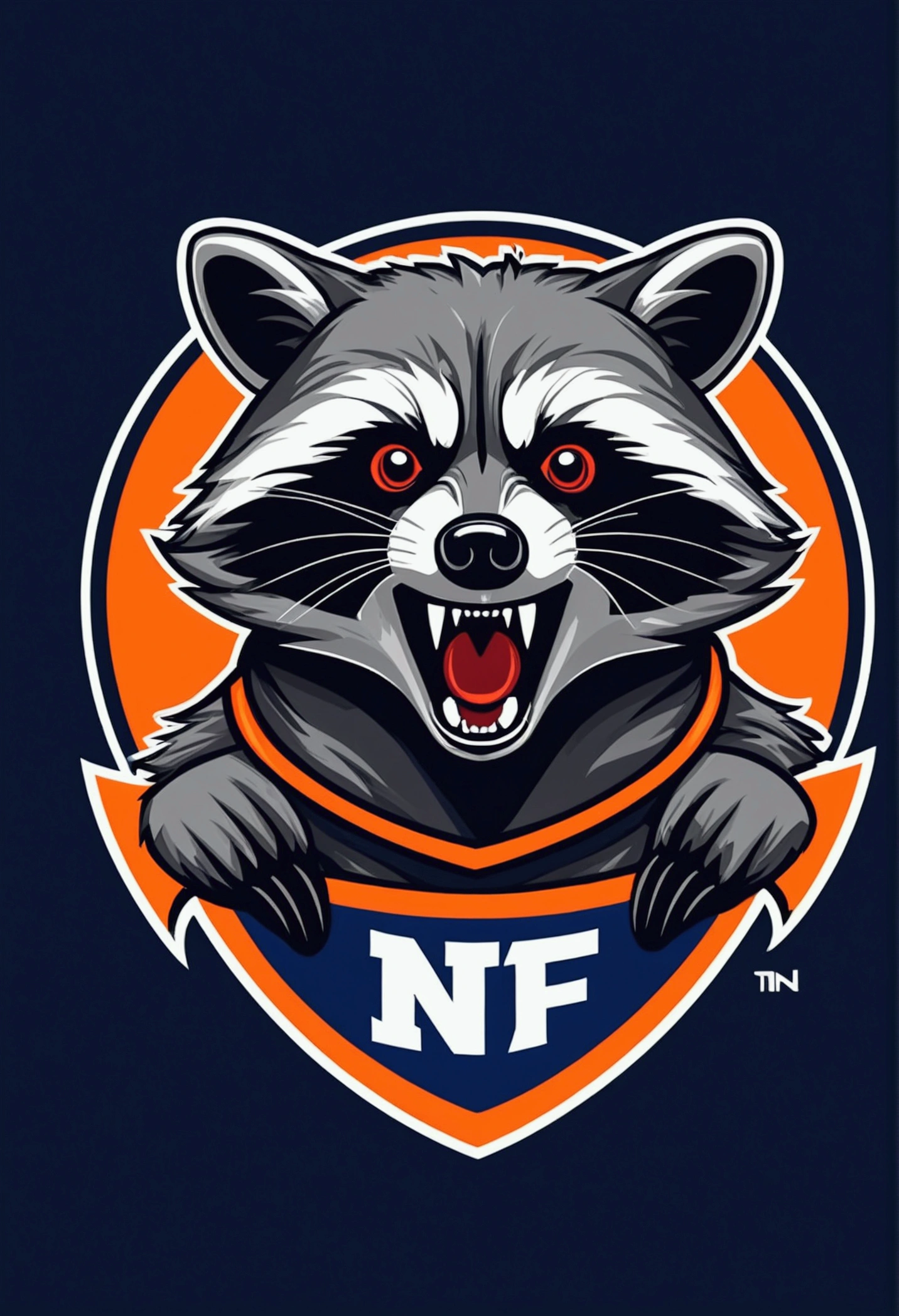 The raccoon is screaming, Esports mascot NFL logo design、The motif is a raccoon dog