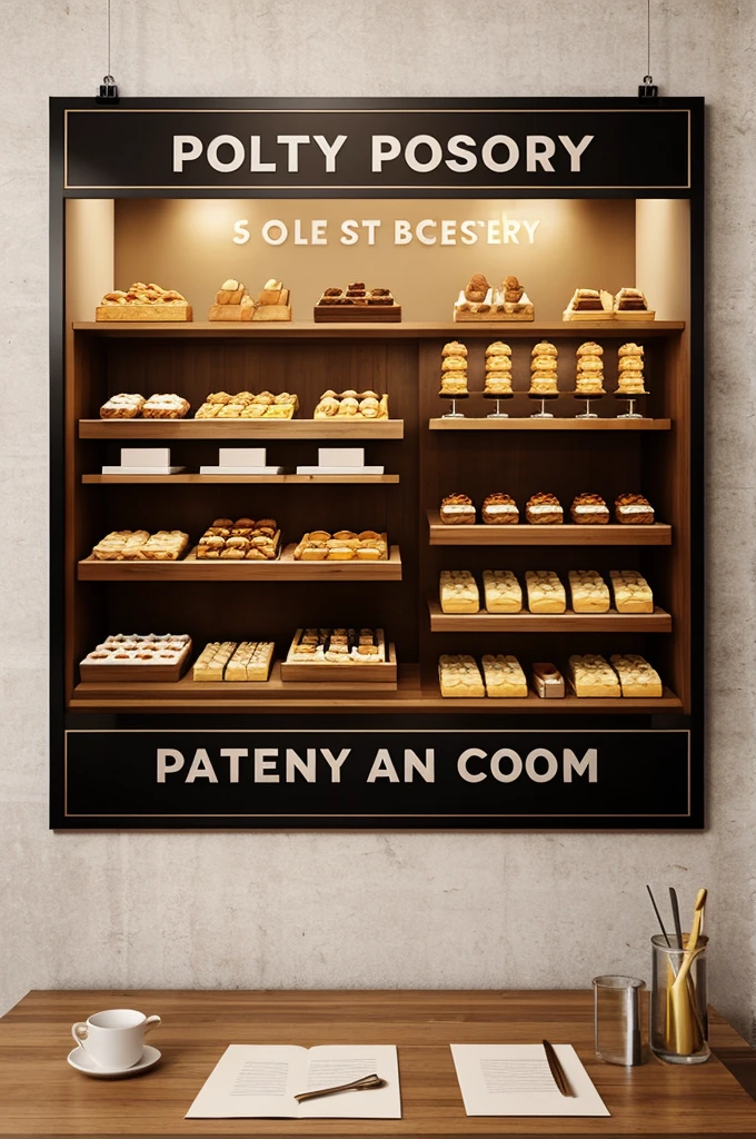 Create a poster of a pastry shop