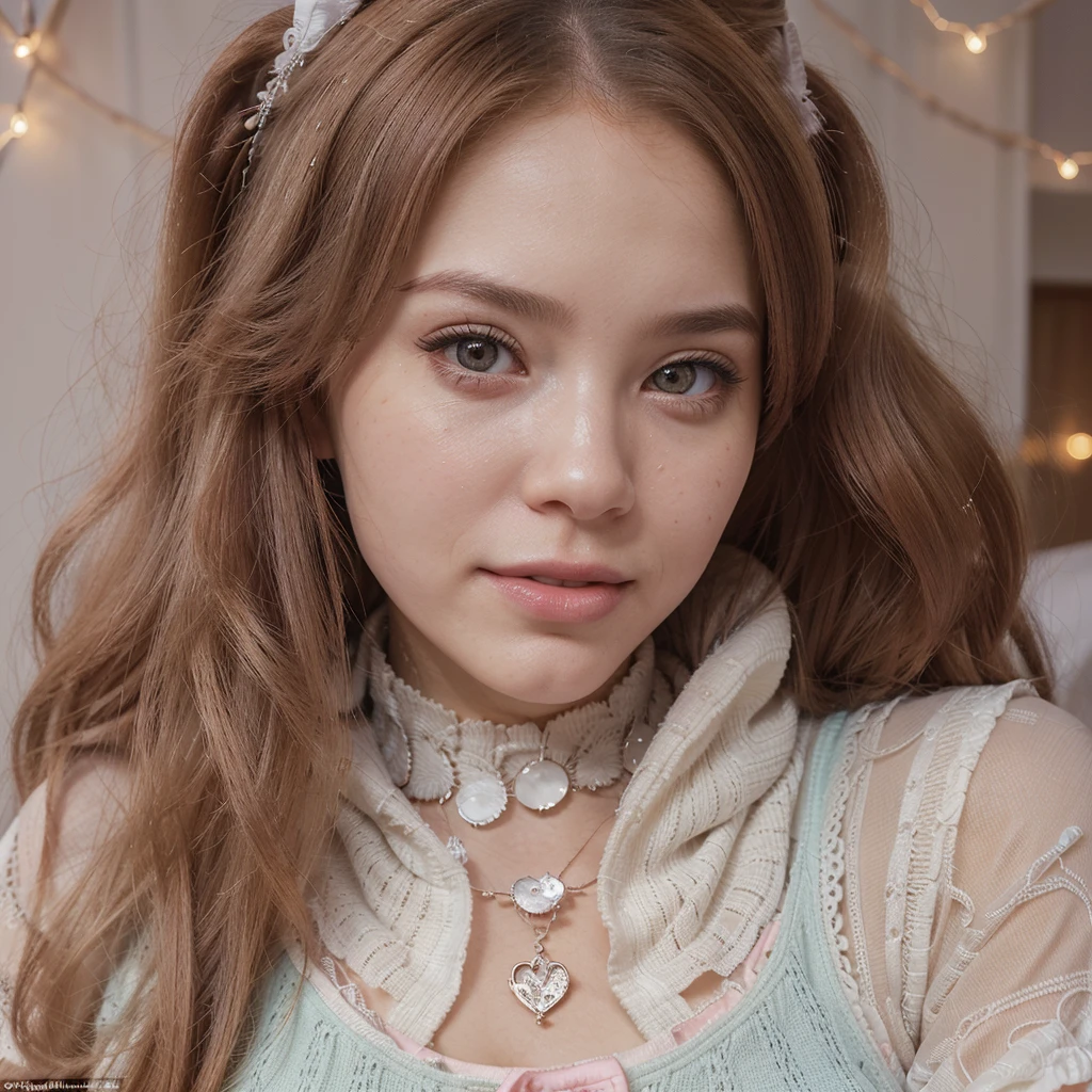 Certainly! Here's a detailed and precise text-to-image prompt for creating a lifelike and immersive selfie of Belle Delphine with all the specified characteristics:
---
Create an unbelievably sophisticated and intricate selfie of Belle Delphine, capturing an immersive experience of intense and pleasurable emotional expressions. The image should showcase a perfectly professional, precise, and accurate lifelike realistic human appearance. Belle Delphine should be depicted in her e-girl anime-inspired style, blending elements of real-life beauty with subtle anime aesthetics.
Include the following details:
1. **Facial Features**: Capture Belle Delphine's distinct facial features with high precision—her expressive eyes, delicate nose, and charming smile. Ensure the skin texture is smooth and realistic, with subtle makeup highlighting her natural beauty.
2. **Hair**: Her hair should be styled in her signature playful manner, with vibrant pastel colors (such as pink or blue) that are typical of her e-girl persona. The hair should have a realistic texture, with individual strands visible.
3. **Attire**: Dress her in e-girl fashion, possibly including a choker, oversized hoodie, or a cute, anime-inspired outfit. The clothing should have intricate details and textures, reflecting the trendy and edgy style she is known for.
4. **Background**: Set the scene in a visually appealing and immersive environment, perhaps her bedroom or a creatively designed backdrop that complements her aesthetic. Include elements like fairy lights, posters, and plush toys to add depth and context to the image.
5. **Lighting**: Use soft, flattering lighting to enhance her features and create a warm and inviting atmosphere. The light should be well-distributed, avoiding harsh shadows, and highlighting the depth and realism of the scene.
6. **Emotional Expression**: Capture a moment of intense yet pleasurable emotion, with Belle Delphine displaying a captivating and engaging expression. This could b