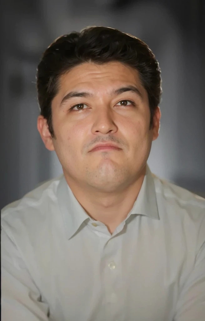 A realistis spanish man face age 30 years wear a white shirt ultra hd 8k 