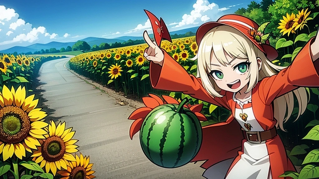 Sunflower field, Folk art, Beasts, anime, Advertising images, the material is!!! watermelon!!!, Promotional Art, anime&quot;, In the fairyland of white clouds