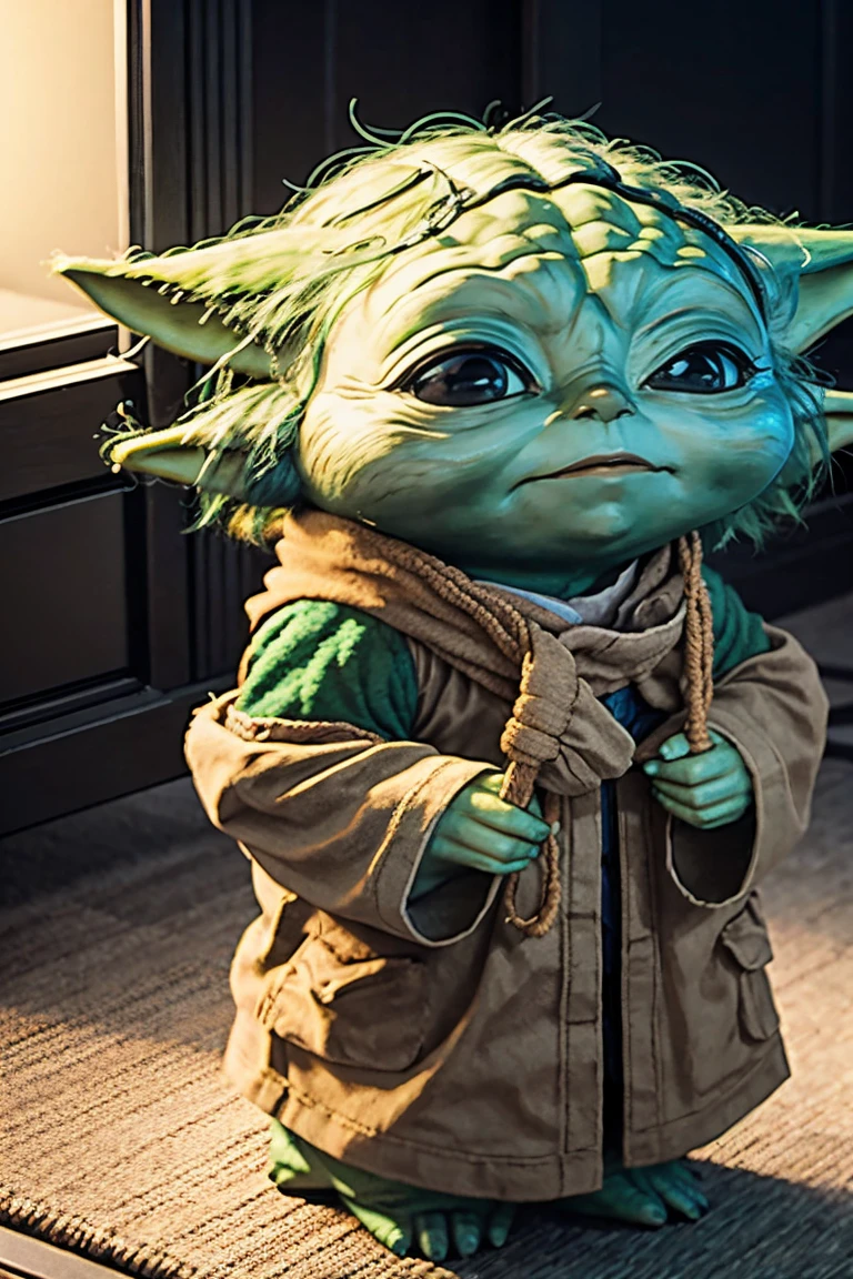 short yoda with a full head of shaggy thick hair