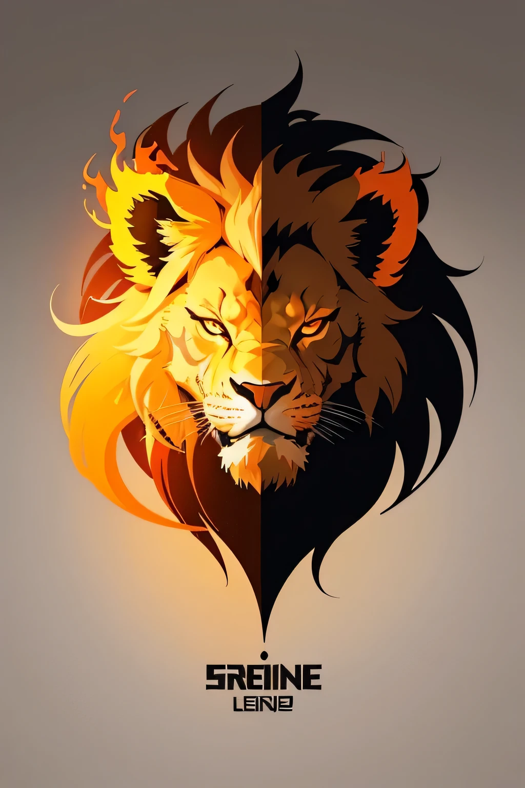 wonderful, Vector art, Creative logo design, Fire lion logo, Fireline artistic logo, color design, Minimalist and pure - Fire , Adding effects at the end