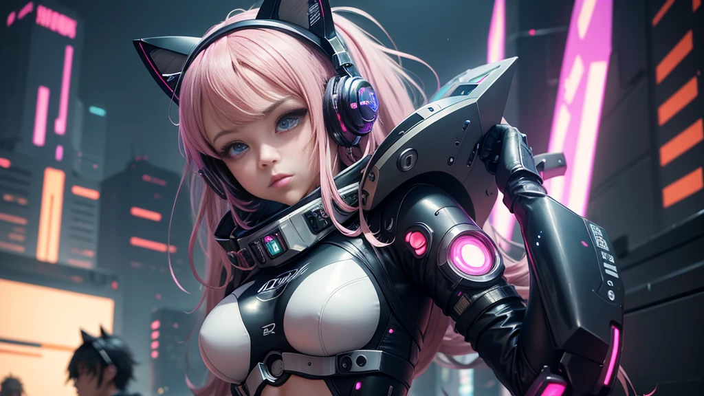 anime girl in futuristic outfit with cat ears and headphones, cute cyborg girl, digital cyberpunk anime art, cyberpunk anime girl mech, female cyberpunk anime girl, cyberpunk anime girl, beutiful girl cyborg, perfect android girl, anime cyberpunk art, portrait anime space cadet girl, dreamy cyberpunk girl, digital cyberpunk - anime art, girl in mecha cyber armor, cyberpunk beautiful girl