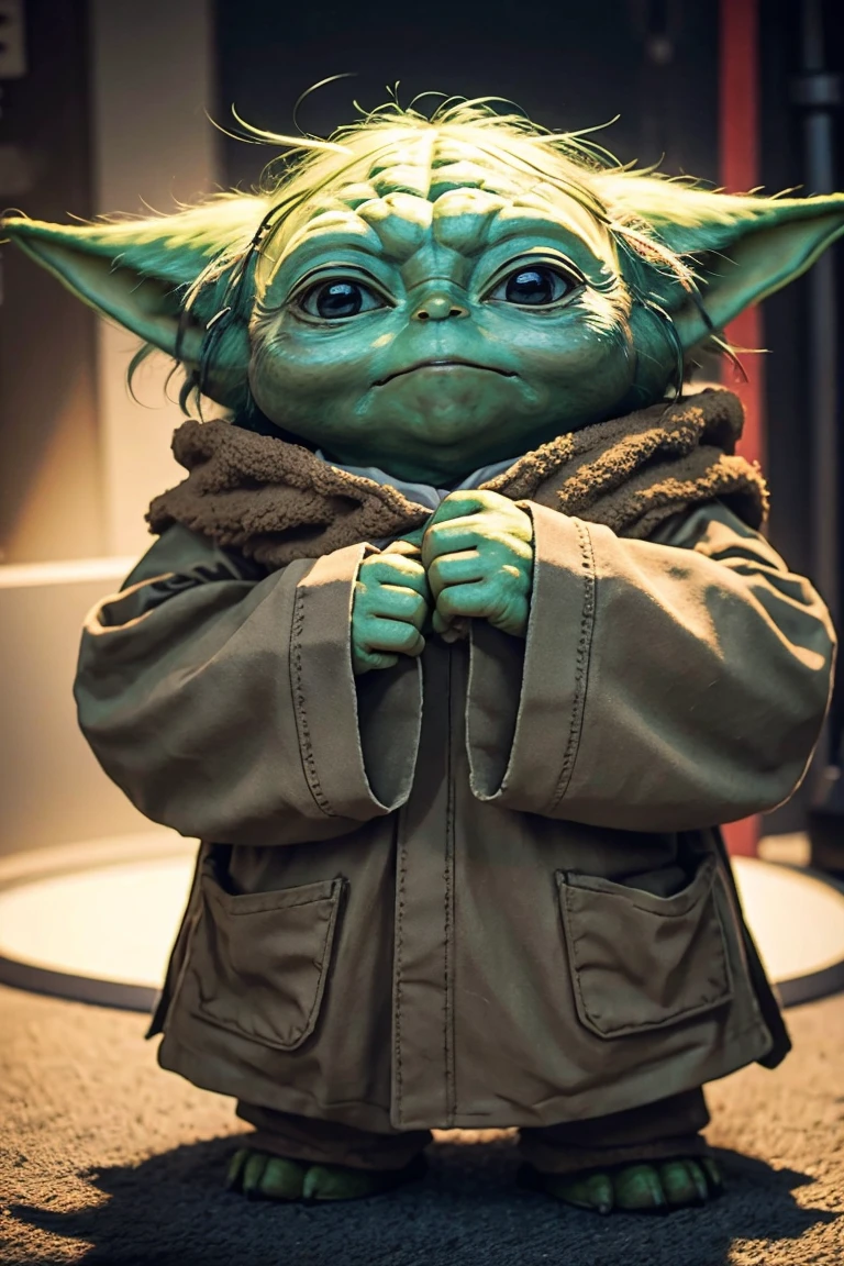 short yoda with a full head of shaggy thick hair