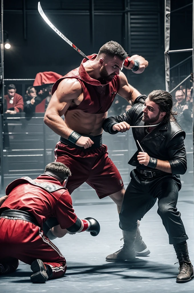 Create an image of bili butcher fighting homlander