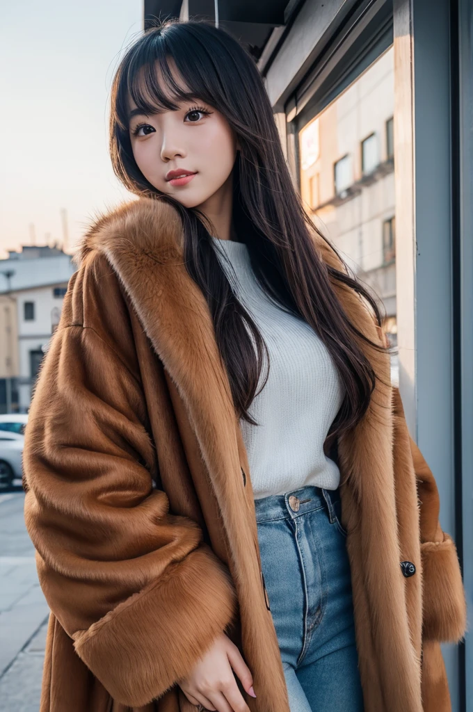 YouTuber Toua is wearing a fur coat