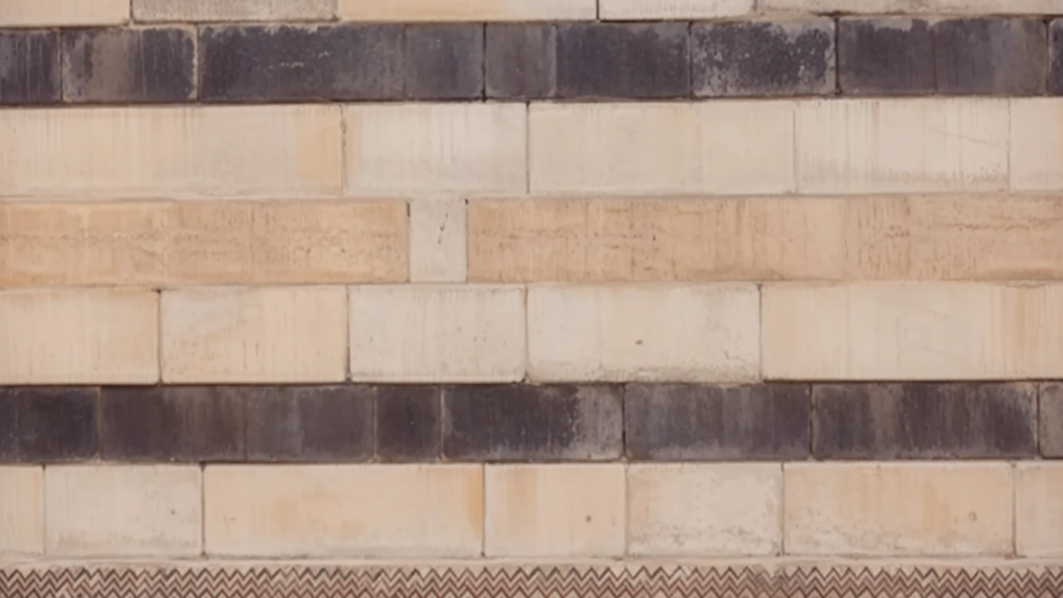 Striped brick stone