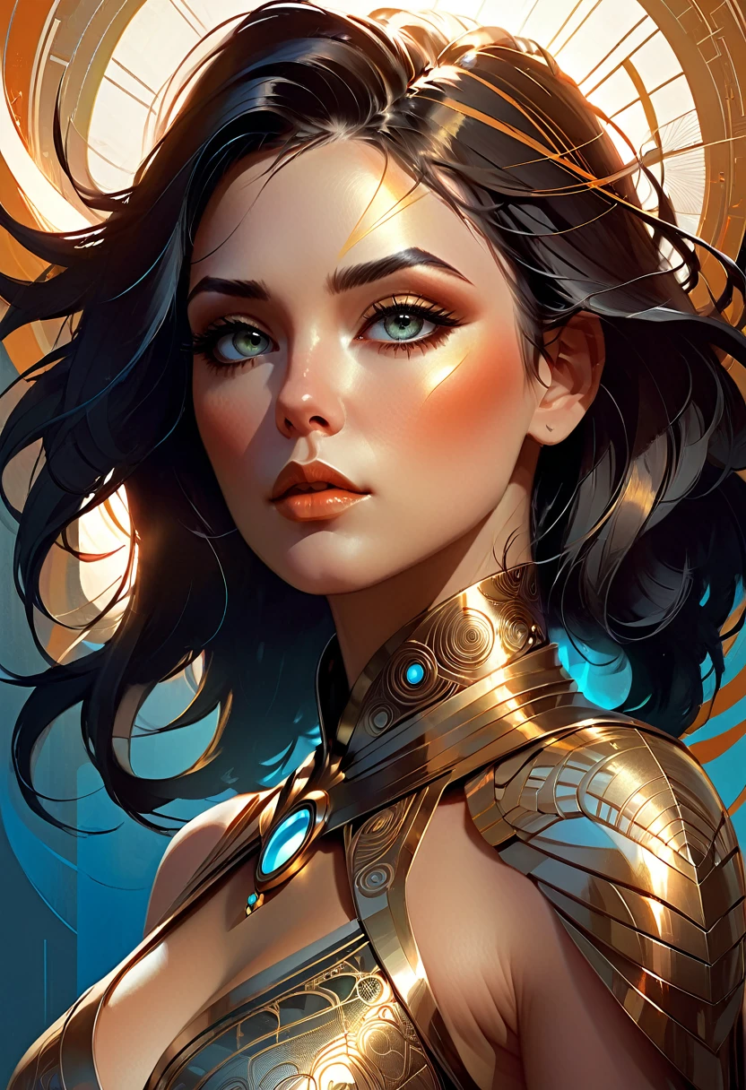 Beautiful neofuturistic woman, Same Ol’ Mistakes Aloud from the side, beautiful face artgerm, symmetrical eyes, beautiful high detail face by Artgerm, character concept, dramatic facial lighting, intricate complexity, in the style of Peter Mohrbacher, Alex Kasting, Craig Mullins, Emil Melmoth --wallpaper --uplight