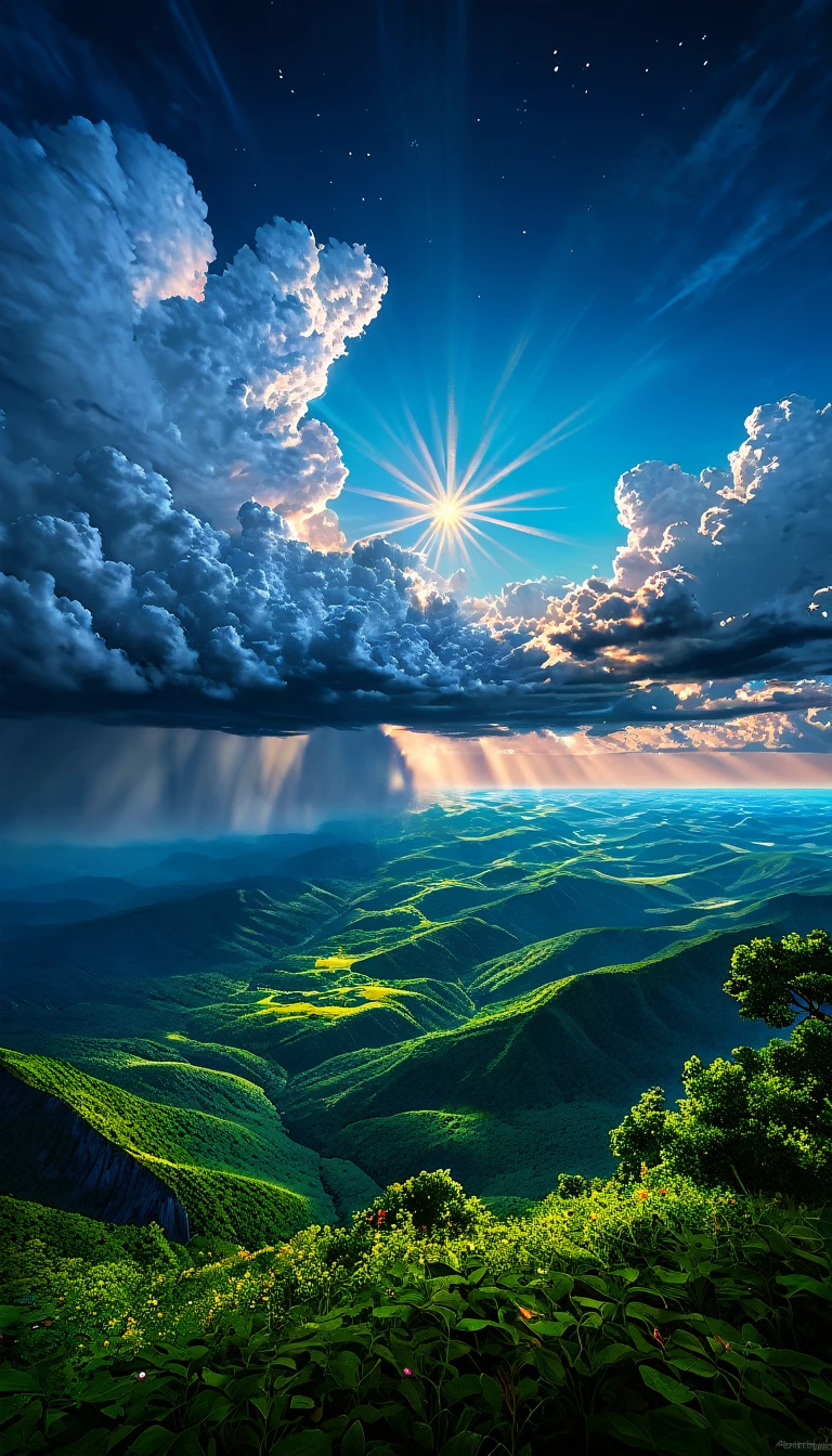 summer sky,photorealistic,highly realistic,extreme details,breathtakingly realistic,high contrast realism,high saturation realism,vibrant colors,dramatic lighting,captivating landscape,compelling storytelling,atmospheric scene,mesmerizing visuals,intricate details,strong emotions,celestial beauty,dreamlike world