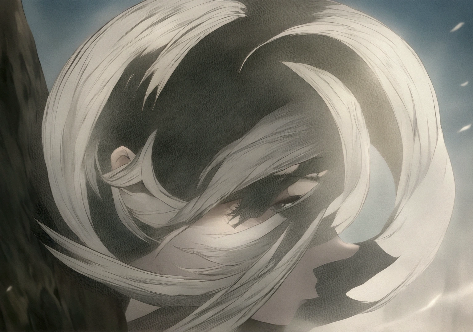 Highest quality,4K,white hair, long hair,Big Breasts,In underwear,ahegao