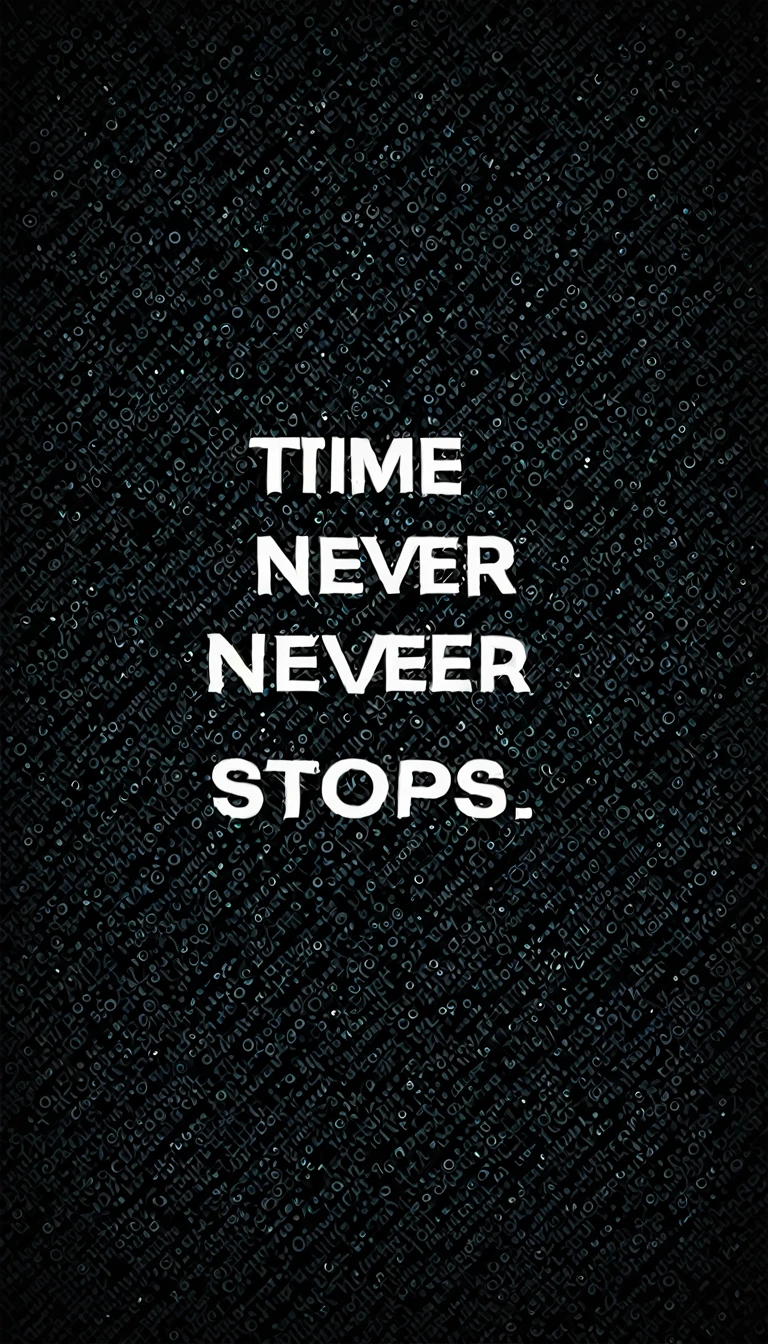 A motivational image about " time never stops"