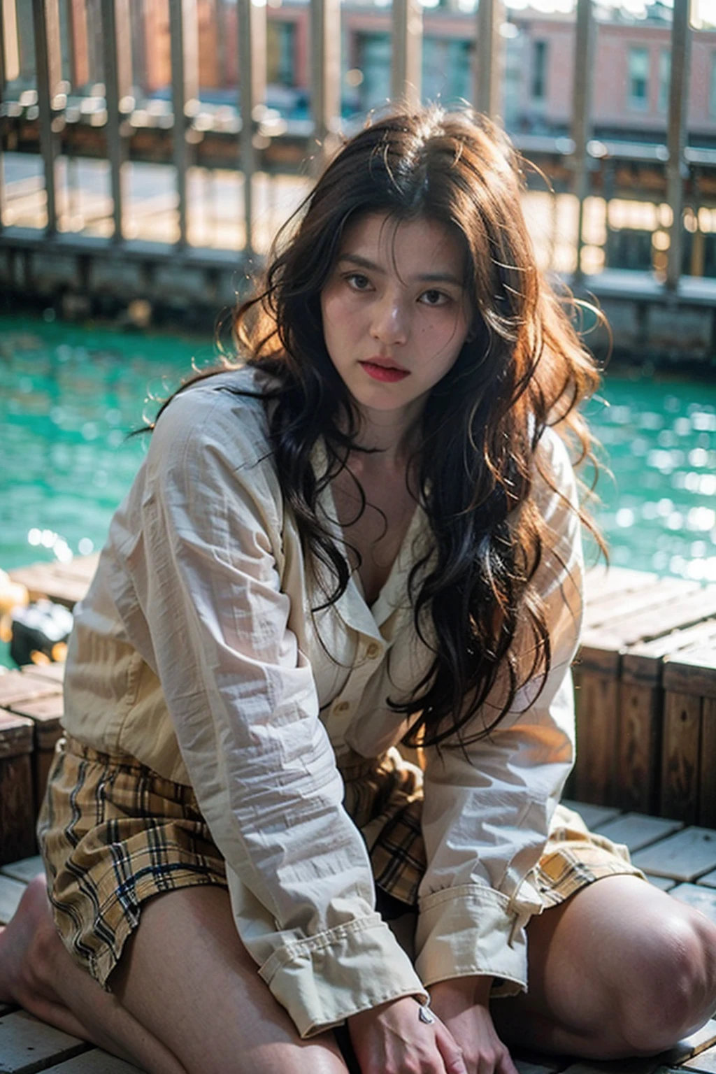 (8K, Raw photography, Superior Quality, ​masterpiece:1.2), (realisitic, Real Photographics:1.4, ultra-detailliert), Realistic face, face perfect, Realistic skin, Beautiful delicate face, Realistic eyes, perfect  eyes, Glowing eyes, lipgloss, Detailed lips, Perfect eyelashes, European Girl, sixteen years old, (Light brown and gold two-color hair, short-hair:1.2, Short with long locks), Long shot of one girl, The wind is beautiful, professional photograpy, deepshadow, NSFW, Makes you want to sneeze, RAW candid cinema, 16mm, color graded portra 400 film, remarkable color, A hyper-realistic, Textured skin, remarkable detailed pupils, realistic dull skin noise, visible skin detail, skin fuzz, dry skin, shot with cinematic camera, perfect viewpoint, Highly detailed, wide-angle lens, Hyper realistic, with dramatic sky, polarizing filter, Natural lighting, Vivid colors, everything in sharp focus, nffsw, nffsw, k uhd, glow effect, godrays, handdraw, render, 8K, Octane Render, cinema4d, blender, Dark, Super detailed in atmospheric 4K, Cinematic, Sharp Focus, great depth of field, masutepiece, Colors, 3d octane render, 4K, Concept art, Trending on ArtStation, hyper realisitic, Vivid colors, Highly detailed CG Unity 8k wallpaper, Trending on CGSociety, Convoluted, high detailing, Dramatic, Fantastic, Magnificent, eroticism, charming figure, Perfect udder, Beautiful nipple, absurderes, whisper love, Full of nature, flatter, a moon, natta, a choker, Wet with sweat all over the body、frown and close your eyes、languidly open mouth、Expression of pleasure、Trance、Blushing cheeks, public indecency, Undress, The shirt, open-shirt, Small breasts, chains, Girl in the air, Mix, Chained, (suspension), Raise both hands, Spread legs, (hands and feet are tied), appearance々Angle