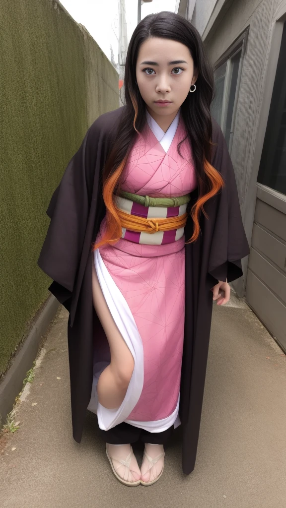 Cute Japanese female, (16 years old), (Very cute face: 1.3), White moist skin, Looking at the camera, Melancholy expression,
BREAK,
Idol,
BREAK,
(Wearing cute kimono: 1.3), (Highly revealing kimono), Very large earrings, Short length,
BREAK,
(Fighting pose: 1.3),
BREAK,
(Long hair), (Pink hair: 1.2), (Wavy hair), (Gradient hair: 1.3), (Red hair at the ends),
BREAK,
(Realistic: 1.3), Masterpiece, Perfect lighting, (Ultra-high resolution), (8K), (Highly detailed: 1.4), (From the front), (Full body: 1.3), (Symmetrical: 1.2),
BREAK,
(Japanese city streets: 1.2),
BREAK,
(Demon Slayer: 1.4),
BREAK,
(Hellfire: 1.2), Demon,