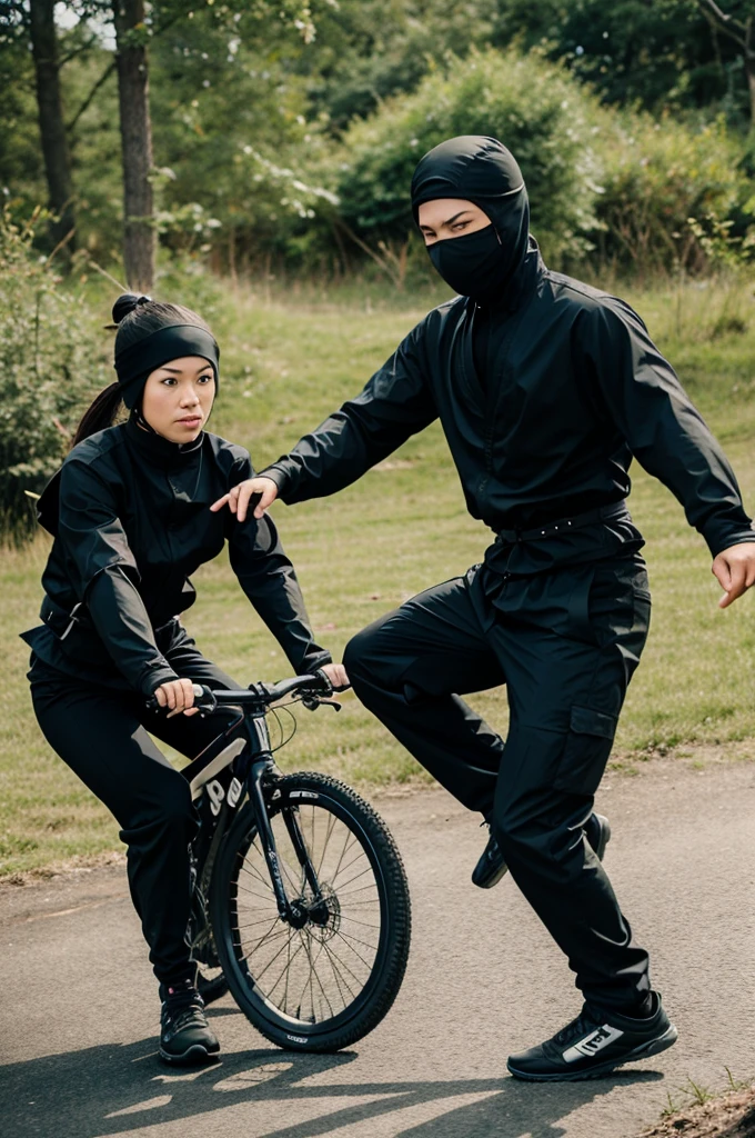 Two ninja bike fight image