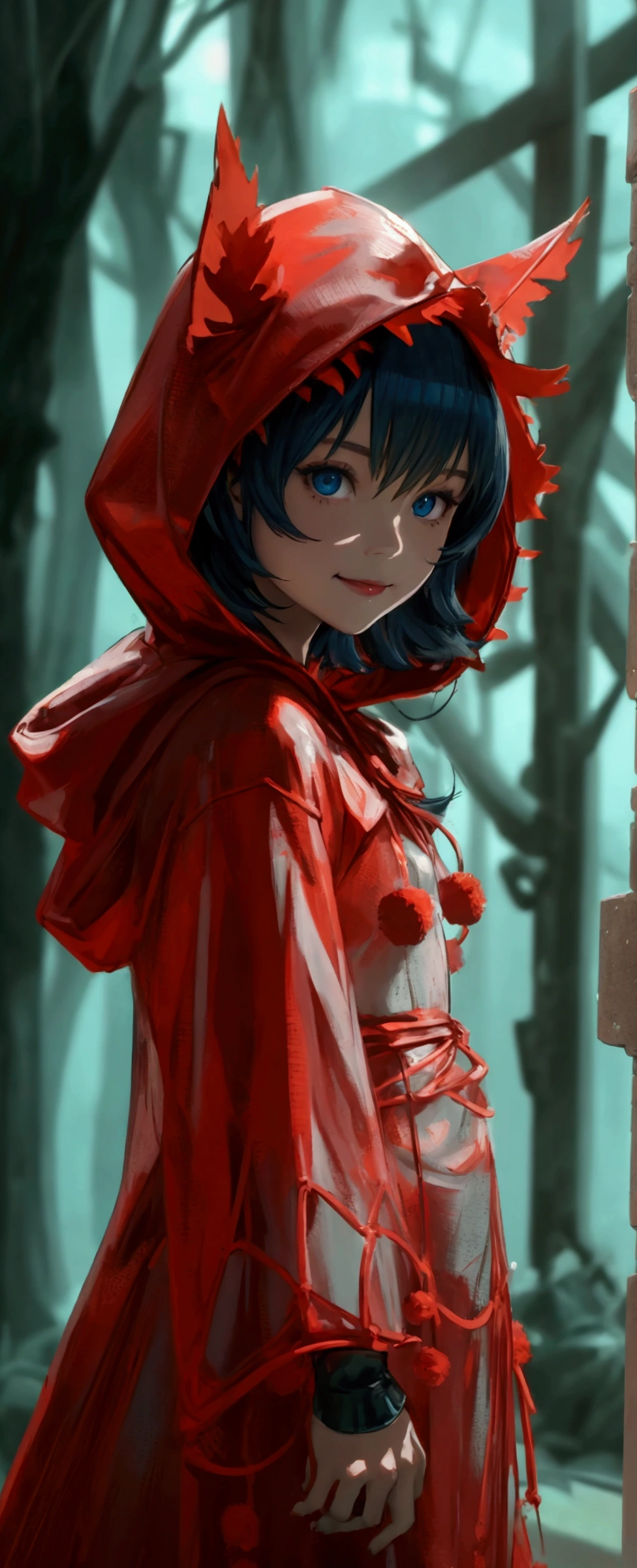 v1.0 Baby Bonnie Hood standing alone beautiful body extremely detailed art looking at viewer evil smile