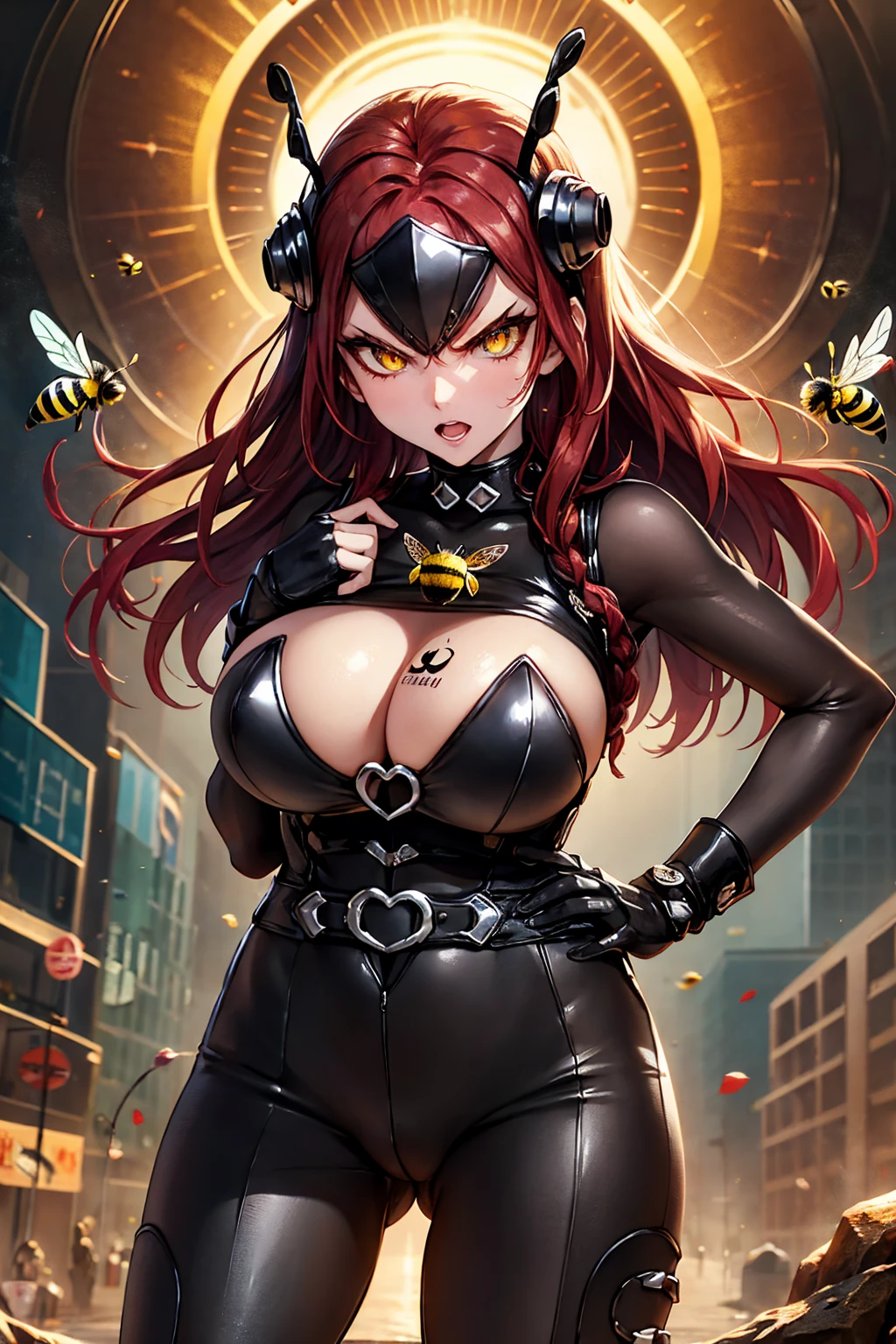 braided hair、braided hair,red-eyes,black-hair,bainded-hair,、long-hair,yellow-eyes,big-breast ,23 years old,older sister、Ultra-high resolution、Ultra HD,Braided Hair、red-tie,standing,milf,wife,,dark-makeup,、huge-breast,red-hair,red-hair,red-hair,yellow-eyes,male,male-women,belt,angry,evil-monster,bee,bee,queen-bee,bee-women,bee-monster-women,evil-bodysuit,headmounted-display,crotch-tatto,body-tatto,bee,head-cover,big-bee-eyes,bee-helmet,black--bodysuit,,body-tatto,crotch-tatto,black-bodysuit,bee-helmet,big-bee-eyes,eye-cover,head-mounted-display,crotch-tatto,evil,bee-monster,monster-bee,monster-bee,wack、big-single-red-eye,bee-monster,long-nipple