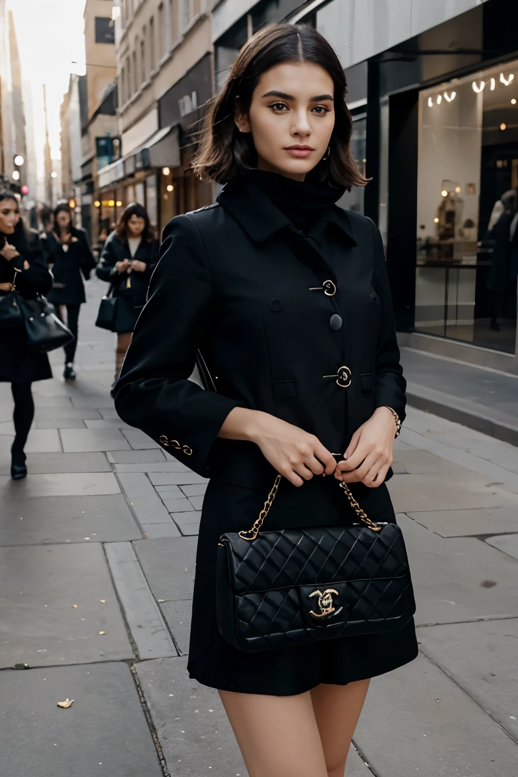 Chanel bag fashion in a city, elegance
