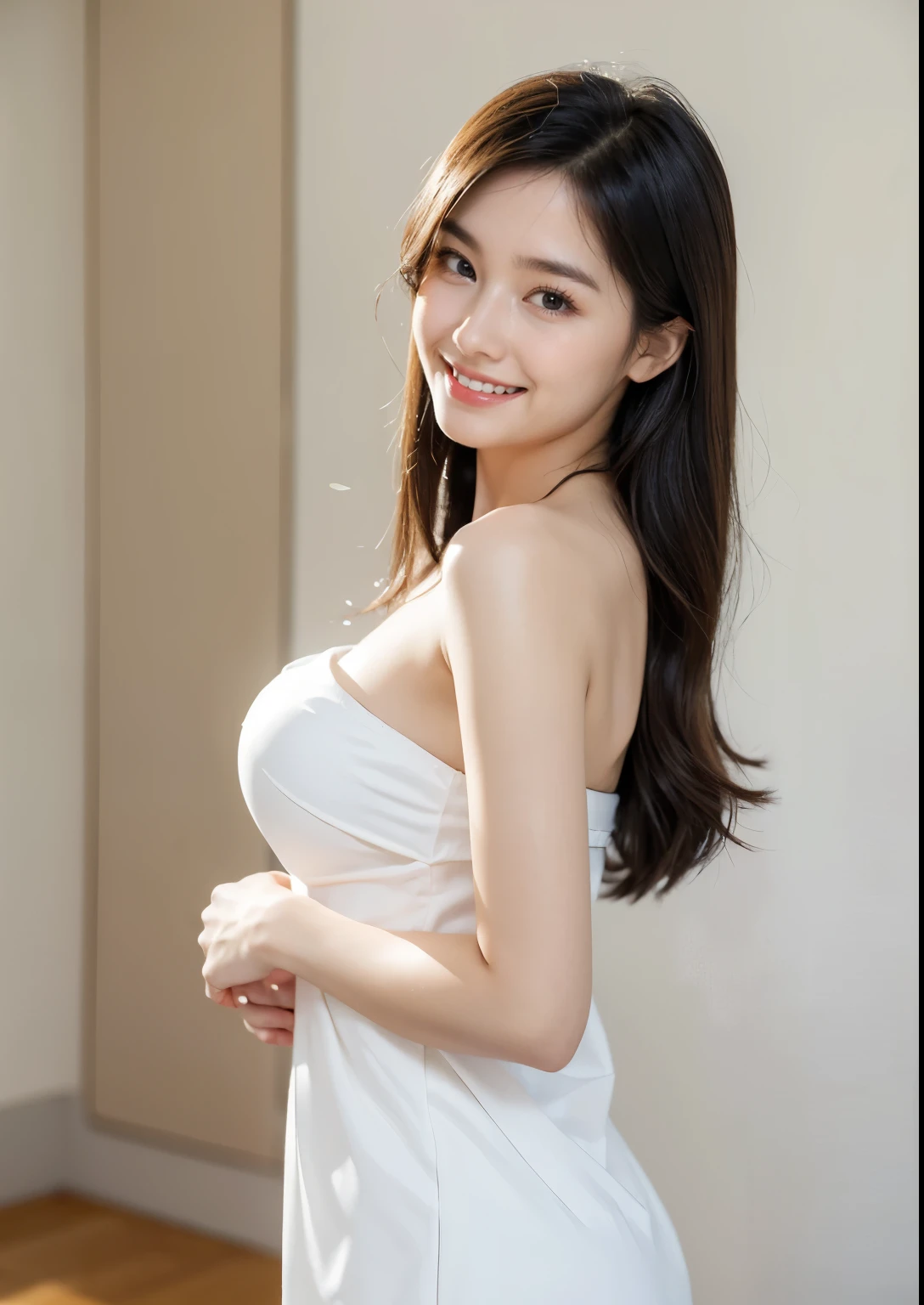 Beautiful Thai girl, half Japanese., (((18 year old girl))), (((18 year old girl))), detailed face with beautiful eyes and lips, long hair, golden hair , I have style์, romantic eyes, beautiful eyes, Smiling faces, happy face, Fluorescent Face, Big breasts, super round, Glowing skin, Bright skin, realistic skin, realistic smile, The cutest smile, realistic body, Black strapless dress, thin white coat, Open it up., Set details, stylish dress, High-definition dress quality, Looks stylish, stylish corner, Laydown, (stand),, Eyeglasses, detailed face with beautiful eyes and lips, long hairสีดำ, I have style, romantic eyes, beautiful eyes, Smiling faces, happy face, Fluorescent Face, Small breasts, super round, Glowing skin, Bright skin, realistic skin, realistic smile, The cutest smile, realistic body, ((Doctor's gown is above the knee length.)), ((Doctor's gown is above the knee length.)), Set details, stylish dress, High-definition dress quality, Looks stylish, stylish corner, Laydown,, (stand), test tube in hand, Concentrate on work, Detailed laboratory, Chemical glasses, photorealistic, realistic, Masterpiece, Very detailed,8ก, (best quality,8ก,height,Masterpiece:1.2),Very detailed,(realistic,photorealistic,photo-realistic:1.37), Highly detailed, cinema lighting, สีสันbright, Warm colors, Masterpiece, height, warm light, สีสันbright, soft focus, elegant, cinema, Highly detailed, Professional Digital Art, UHD, Ultra HD, ultra realistic, hyper realistic, extra sharp, bright, realistic atmosphere, Luxurious interior decoration in the background, Beautiful lab in the background, beautiful background, Detailed laboratoryในเบื้องหลัง, พื้นหลังที่มีรายVery detailedเกินไป, cinema photography, Won the photography award, The picture quality is very high resolution., full body shot, Light blush on the cheeks, Strong emotions flashed in his eyes., Masterpiece,