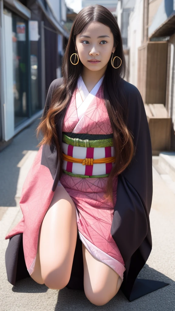 Cute Japanese female, (), (Very cute face: 1.3), White moist skin, Looking at the camera, Melancholy expression,
BREAK,
Idol,
BREAK,
(Wearing cute kimono: 1.3), (Highly revealing kimono), Very large earrings, Short length,
BREAK,
(Fighting pose: 1.3),
BREAK,
(Long hair), (Pink hair: 1.2), (Wavy hair), (Gradient hair: 1.3), (Red hair at the ends),
BREAK,
(Realistic: 1.3), Masterpiece, Perfect lighting, (Ultra-high resolution), (8K), (Highly detailed: 1.4), (From the front), (Full body: 1.3), (Symmetrical: 1.2),
BREAK,
(Japanese city streets: 1.2),
BREAK,
(Demon Slayer: 1.4),
BREAK,
(Hellfire: 1.2), Demon,