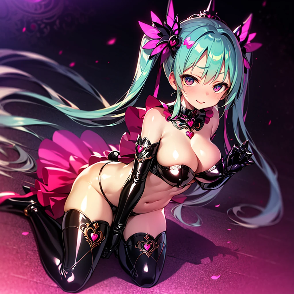 (masterpiece),(Highest quality),(Super detailed),(Best illustrations),(Best Shadow),(Absurd),(Detailed Background),(so beautiful), 16K, 4K, (so beautiful)Hatsune Miku, One person, alone, curvy, Big Breasts, , , , , fluorescent pink eyes, , BDSM, bunny suit, Oculogyric crisis, , Perfect figure, heart-shaped pupils, Looking up, , paw pose, Arched back, , , , orgasm, afterglow, erotic smile, , Beautiful nipples, pussy, , , Sexy posture, , , cross-eyed, rolling eyes, , water eyes, tears, , , , , saliva trail, , shiny skin, , Hypnosis, torogao, ahegao, BREAK, Breast fetish, Dramatic lighting, Psychedelic Background, Clear liquid, , night, , brainwashing, Torrent of Light, mysterious, spoken heart, (Perfect Arms, Perfect breasts, Perfect Anatomy),