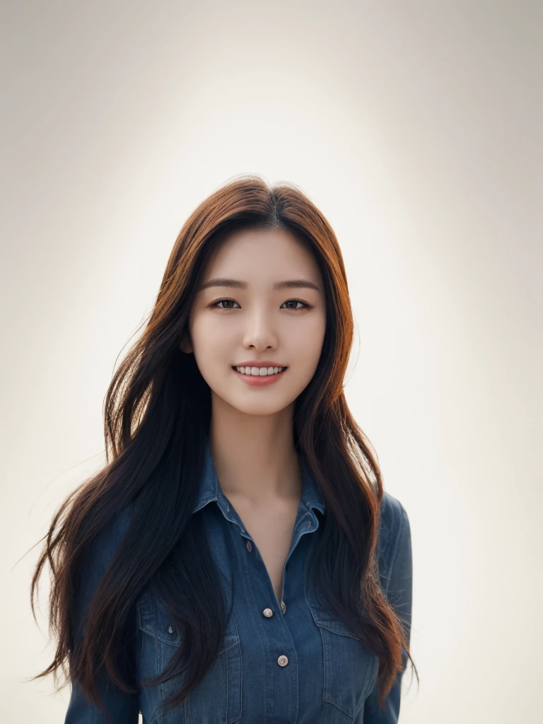 Best Quality, 8k, Masterpiece, (Portrait: 1.3), (photo realistic:1.4), (hyper realistic:1.4),
Sharp Focus, looking at viewer, (smoother lighting:1.1), (increase cinematic lighting quality:0.9),
realistic lighting, backlighting, light on face, ray trace, (brightening light:1.2), (Increase quality:1.4),
sharp detail, (best quality real texture skin:1.4), finely detailed eyes, black_eyes,
finely detailed face, 25 year old Korean woman, smiling_face