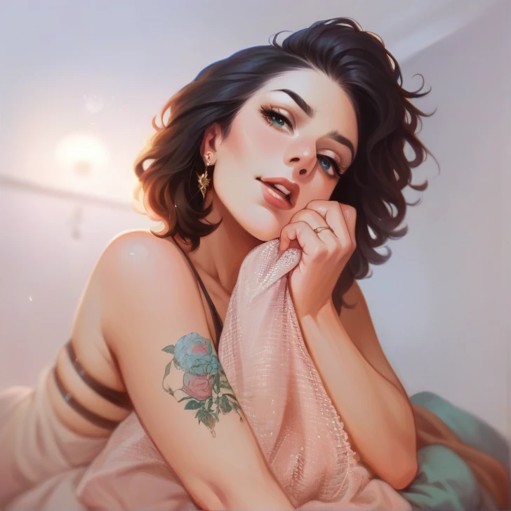 Woman in luxurious hotel room