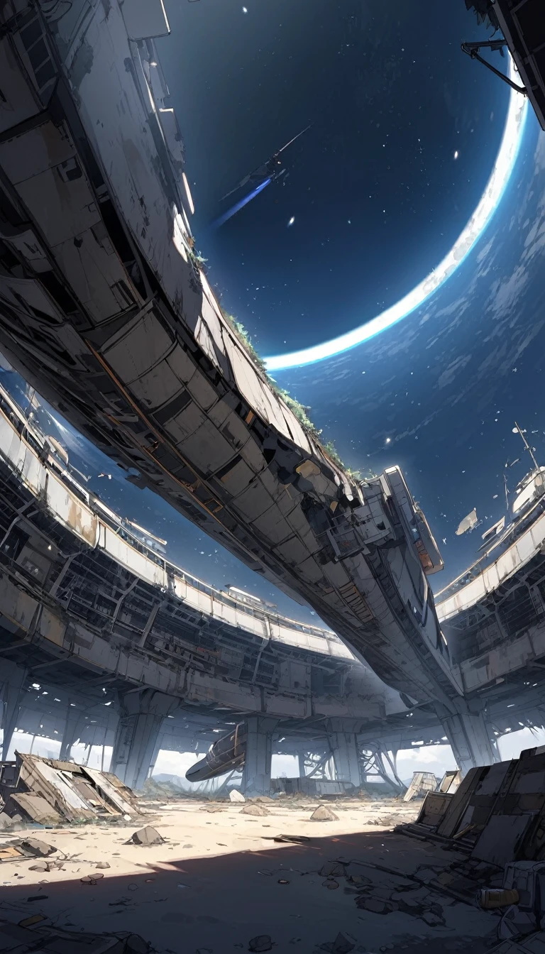 Abandoned rocket launch site 1000 years after human extinction、space shuttle