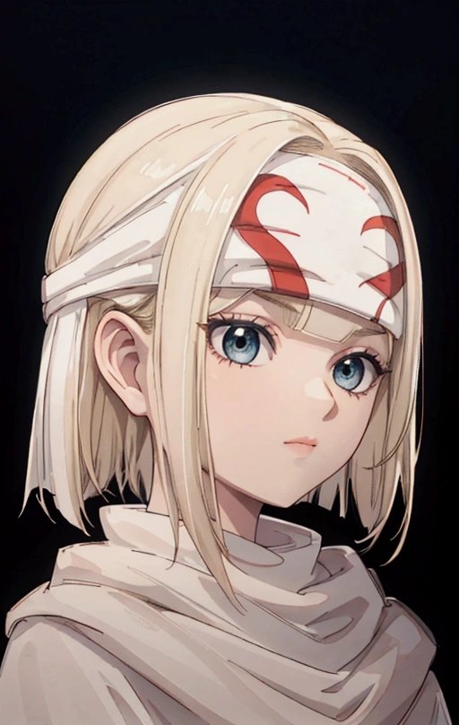 masterpiece), best quality, high resolution blonde 1girl bob cut medium hair standing alone cowl headband profile image looking at viewer beautiful eyes beautiful face extremely detailed