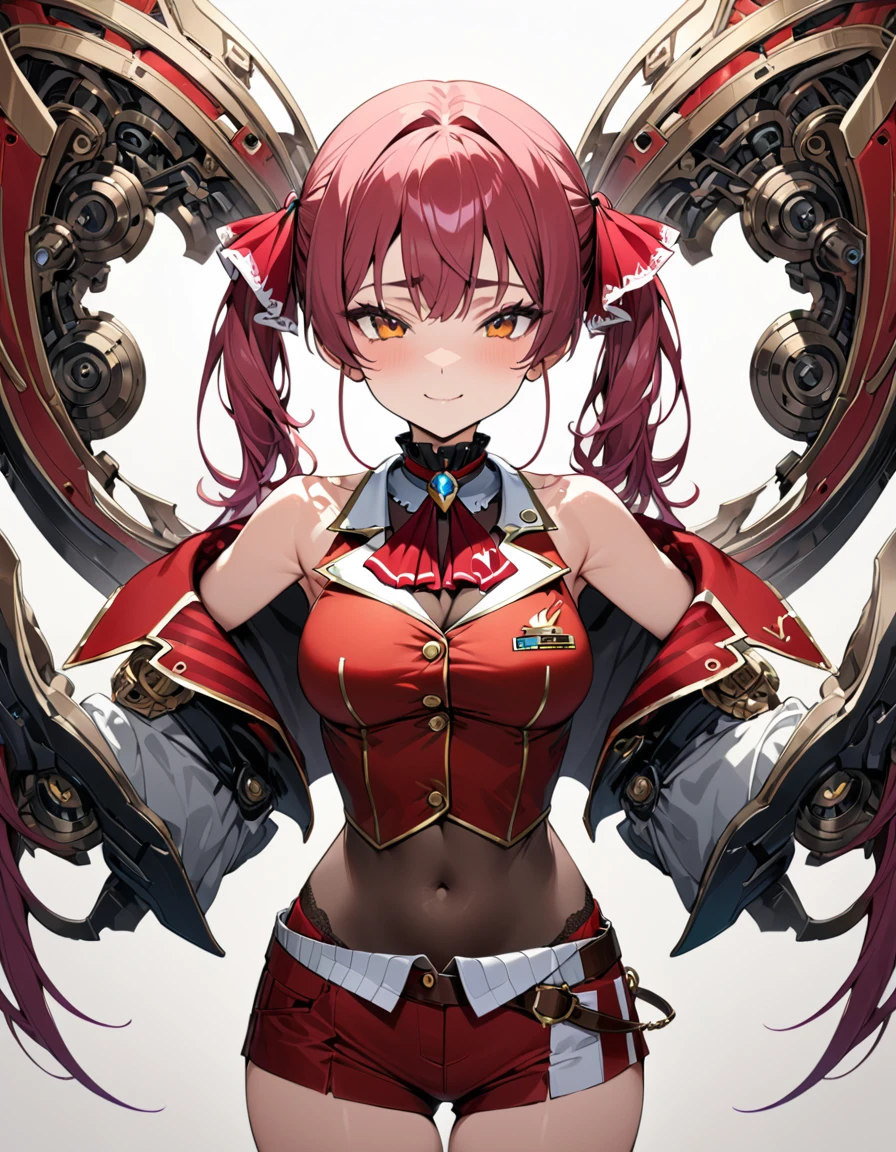 score_9,score_8_up,score_7_up, best quality, masterpiece , perfect anatomy,,.official style, very aesthetic, intricate, overall detail, 1girl, {{houshou marine (1st costume)}}, {{hololive}} , light smile, simple background, (from front), straight-on, mediumshot,,intricate, hyper-detailed, ultra-high resolution,