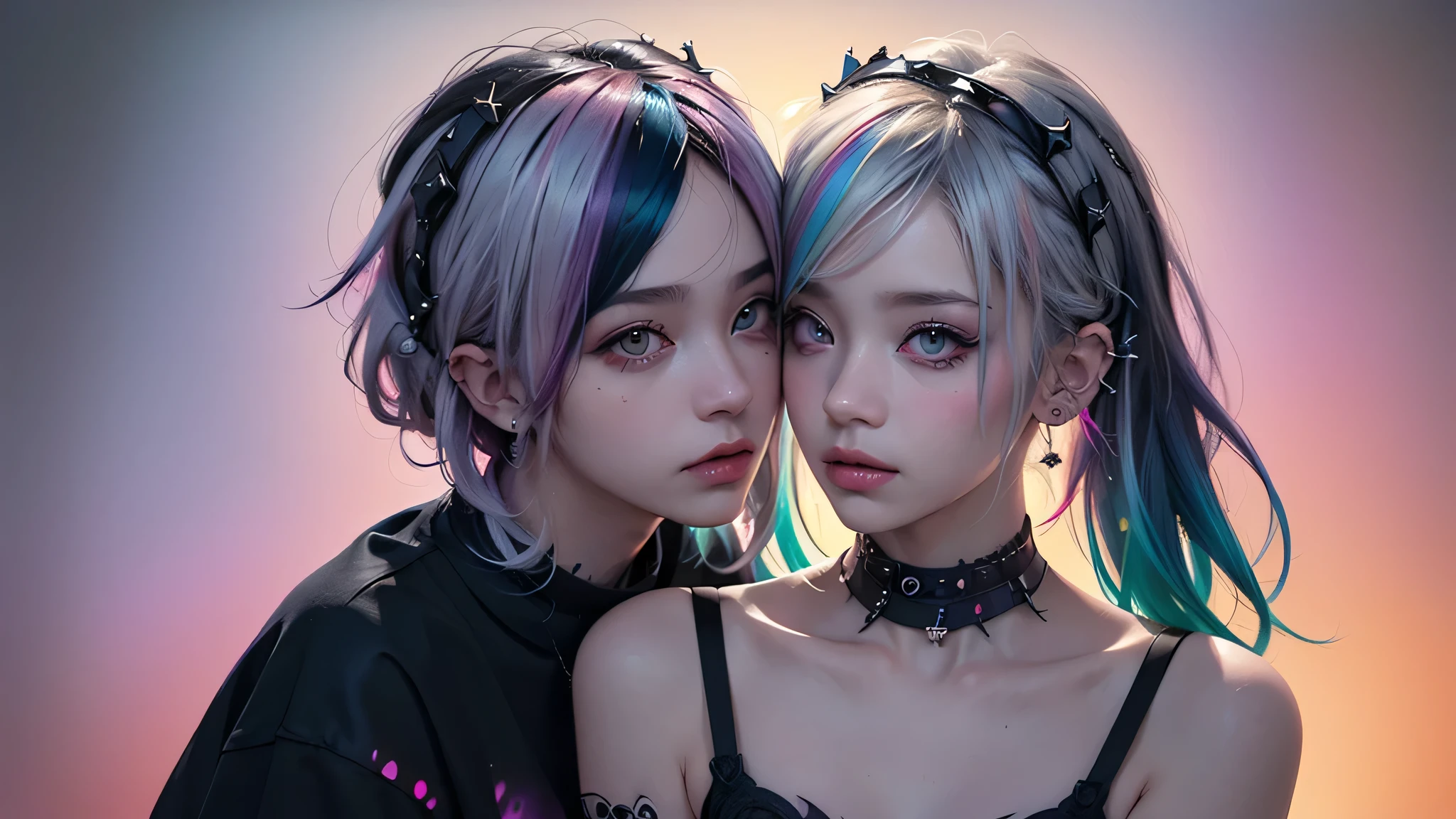 (Punk Girl:1.4), mullet hairstyle, Beautiful eyes with fine symmetry, (Colorful gradient hair:1.5), (Intricate details:1.2), (Highly detailed face and eyes:1.2), No makeup, (dark circles:1.1), midnight aura, urban streets background, posing sitting for a photo, side view, full body photo, (Delicate images), (Raw photo: 1.2), (Photorealistic: 1.6), (Highly detailed), (high resolution), (Best quality), (masterpiece)
