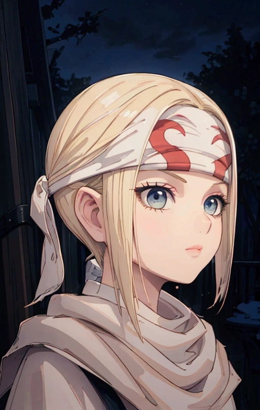 masterpiece), best quality, high resolution blonde 1girl bob cut medium hair standing alone cowl headband profile image looking at viewer beautiful eyes beautiful face extremely detailed