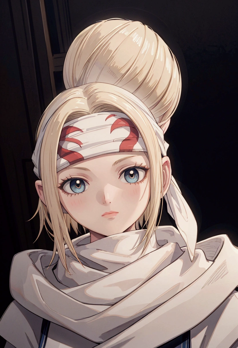 masterpiece), best quality, high resolution blonde 1girl bob cut medium hair standing alone cowl headband profile image looking at viewer beautiful eyes beautiful face extremely detailed