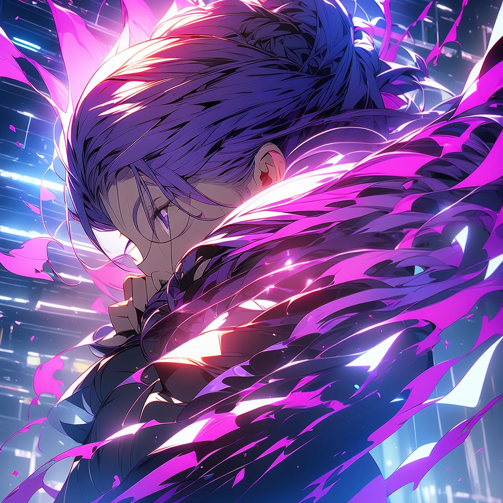 1girl, female gojo satoru, anime screencap from jujutsu kaisen, gojo satoru female version, solo, long_hair, ((purple eyes)) ((White_hair, hair over ear from one side))((slicked hair)) , night view, (hanging breasts) upper_body, smile, indoors, book, lips, (long hair) ((wearing black colour outfit, glossy)) breast, "very detailed and high resolution" (purple eyes) ((solo)) (((front view))) (earings) ((high resolution)) ((good quality)) ((silky hair, hair over ear from one side))((hair slicked)) ((shy))