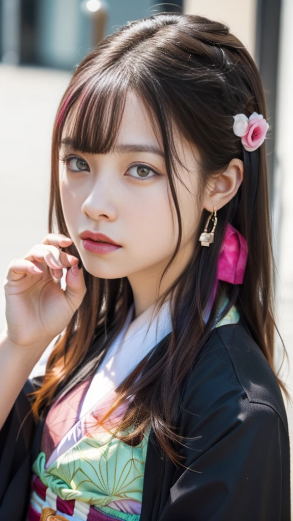 (best quality, masterpiece:1.2),ultra detailed,(photo realistic:1.4),solo,cute girl,upper body,multicolored_background,<lora:FlowerGarden_v1:0.4>,heart_mark,<lora:LoveLoveEffect_v1:0.4>,