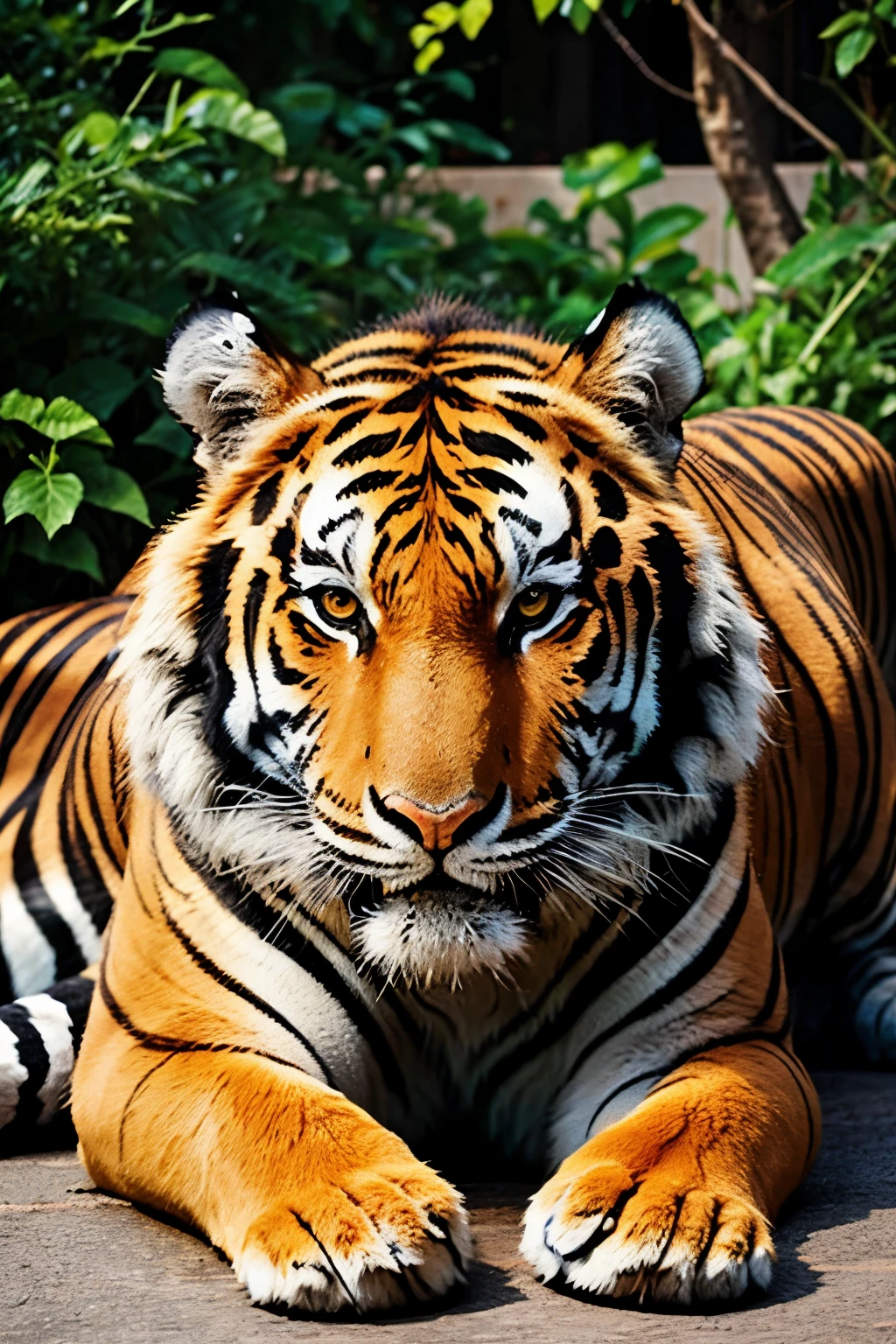Paint a tiger with indian colour