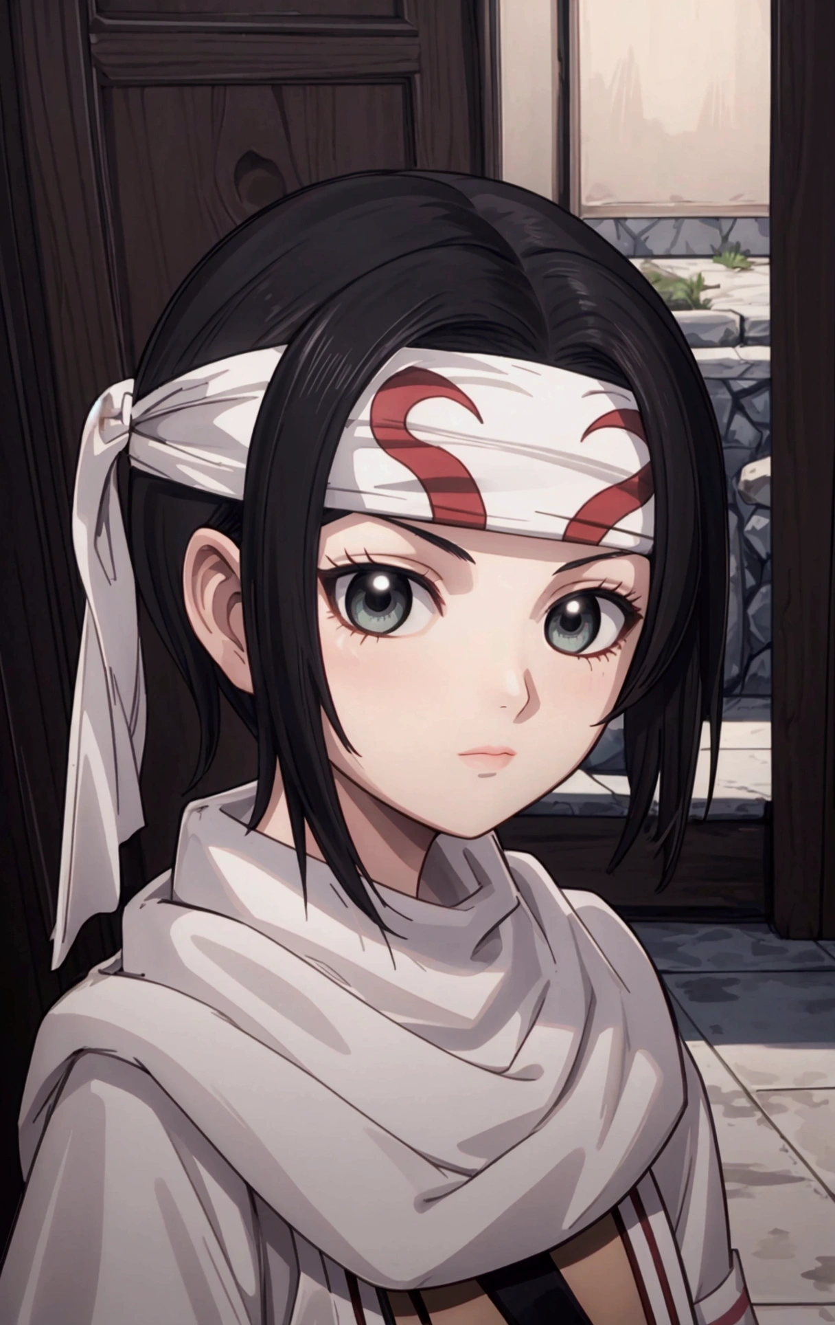 masterpiece), best quality, high resolution Mikoto Misaka 1girl bob cut medium hair standing alone cowl headband profile image looking at viewer beautiful eyes beautiful face extremely detailed