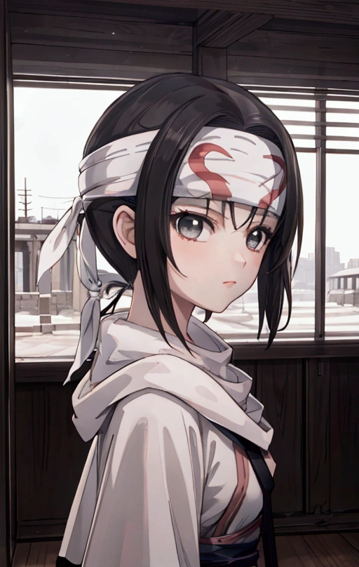 masterpiece), best quality, high resolution Mikoto Misaka 1girl bob cut medium hair standing alone cowl headband profile image looking at viewer beautiful eyes beautiful face extremely detailed