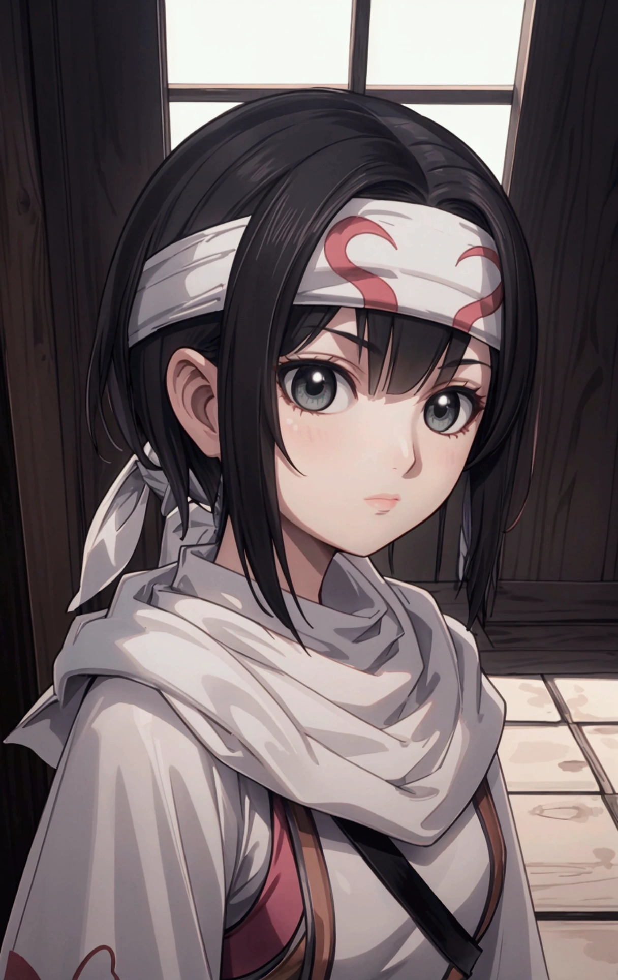 masterpiece), best quality, high resolution Mikoto Misaka 1girl bob cut medium hair standing alone cowl headband profile image looking at viewer beautiful eyes beautiful face extremely detailed