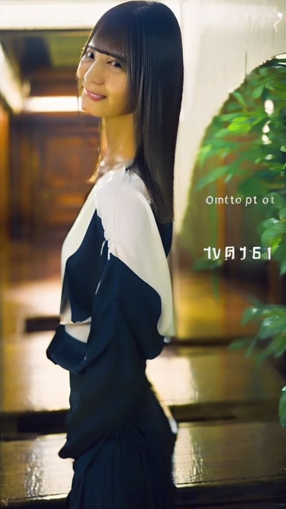 One girl,(Tight clothing),(RAW Photos, Highest quality), (Realistic, photo-Realistic:1.4), masterpiece, Very delicate and beautiful, Very detailed, 2k wallpaper, wonderful, In detail, Very detailed CG unity 8k wallpaper, Very detailed, High resolution, Soft Light, Beautiful detailed girl, Very detailed eyes and face, Beautifully detailed nose, Beautiful attention to detail,Cinema Lighting,City lights at night,Perfect Anatomy,Slender body,A light smile,close,(Long hair with bangs), Large Breasts
