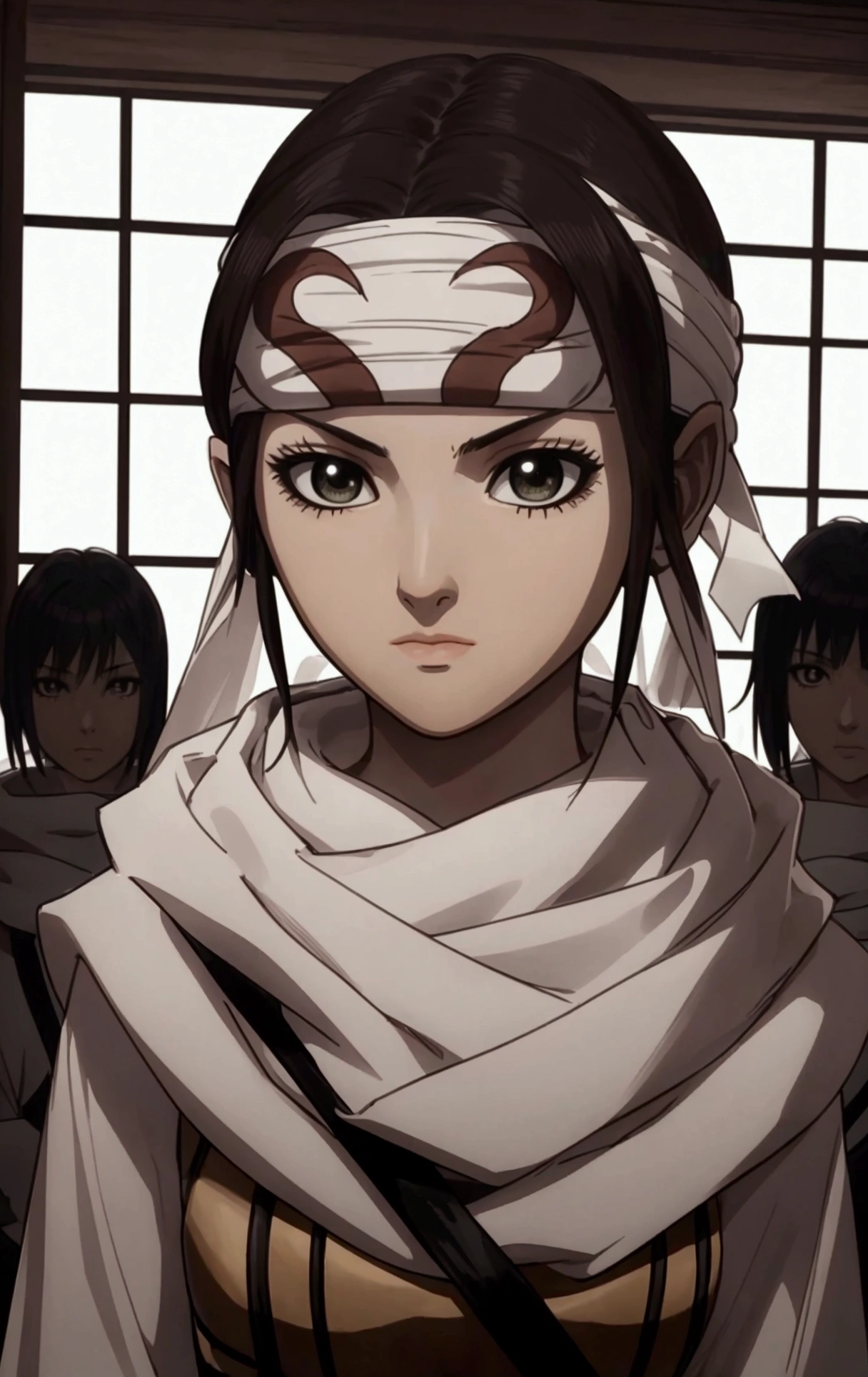 masterpiece), best quality, high resolution Mikoto Misaka  Character1girl bob cut medium hair standing alone cowl headband profile image looking at viewer beautiful eyes beautiful face extremely detailed