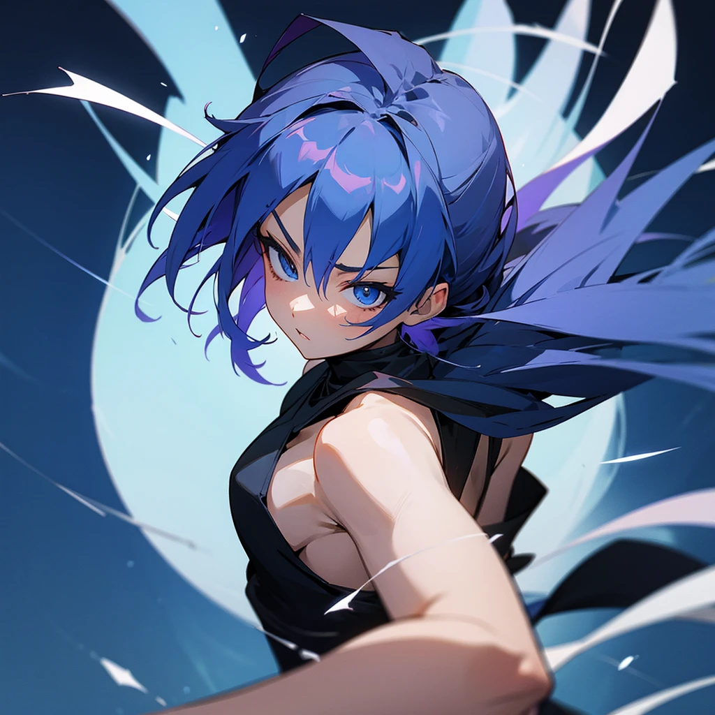 Ninja hot Anime girls dark blue background 