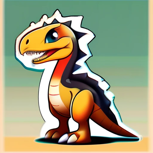 full body, \(qline\), chibi, dinosaurus named Khaan,