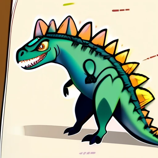 full body, \(qline\), chibi, dinosaurus named Khaan,