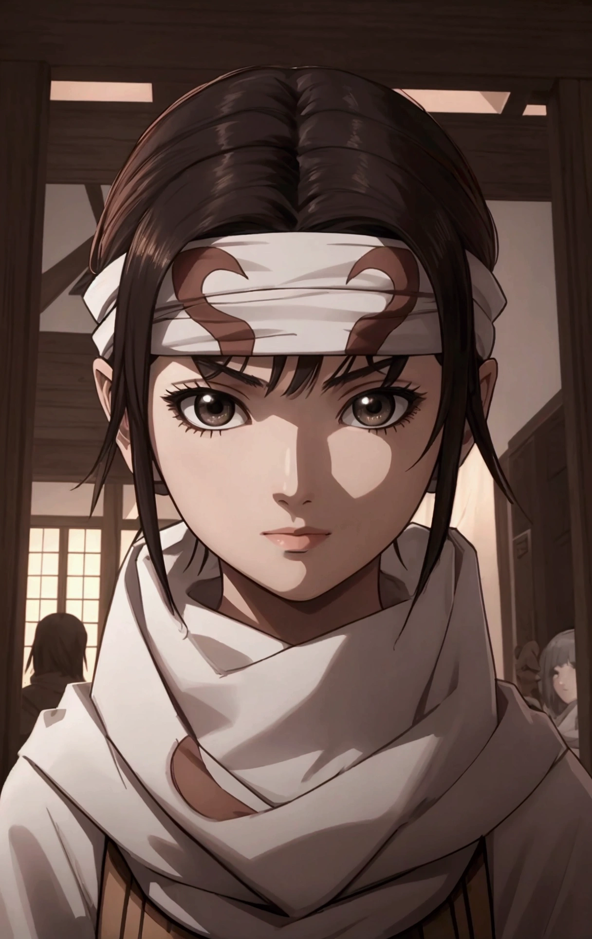 masterpiece), best quality, high resolution Mikoto Misaka  Character1girl bob cut medium hair standing alone cowl headband profile image looking at viewer beautiful eyes beautiful face extremely detailed