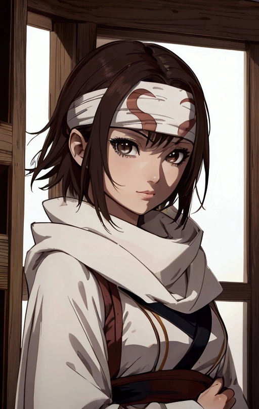 masterpiece), best quality, high resolution Mikoto Misaka Character1girl bob cut medium hair standing alone cowl headband profile image looking at viewer beautiful eyes beautiful face extremely detailed