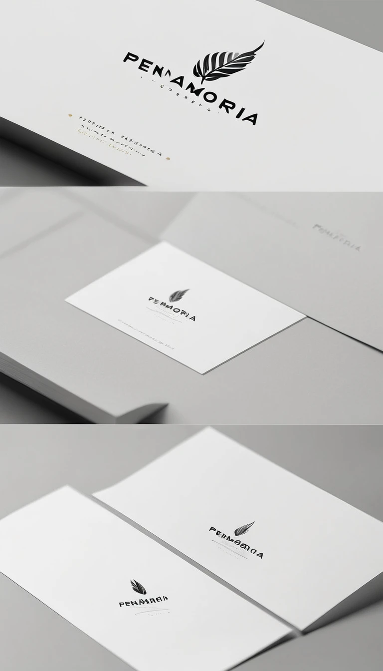 A minimal, modern, simple, cinematic logo design for the brand “Penamemoria". Create a modern, minimalistic, high-quality, logo of a boy-feather
