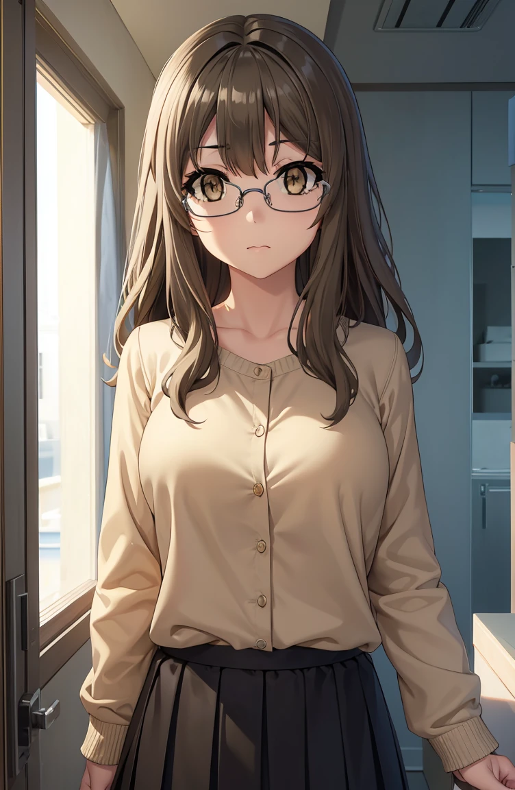 riofutaba, rio futaba, black-framed eyewear, (brown eyes:1.7), glasses, (grey hair:1.2), hair between eyes, over-rim eyewear, semi-rimless eyewear, long hair, sidelocks,
BREAK (casual clothes, (skirt),long sleeves,closed clothes:1.2),
BREAK angry looking face、Shyness、up chest、solo,、breastsout(camel's toe)、highleg,
BREAK (masterpiece:1.2), best quality, high resolution, unity 8k wallpaper, (illustration:0.8), (beautiful detailed eyes:1.6), extremely detailed face, perfect lighting, extremely detailed CG, (perfect hands, perfect anatomy),